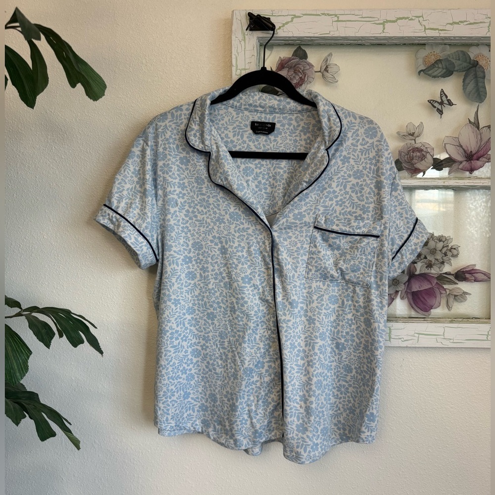 Kate Spade Blue Floral Pajama Top